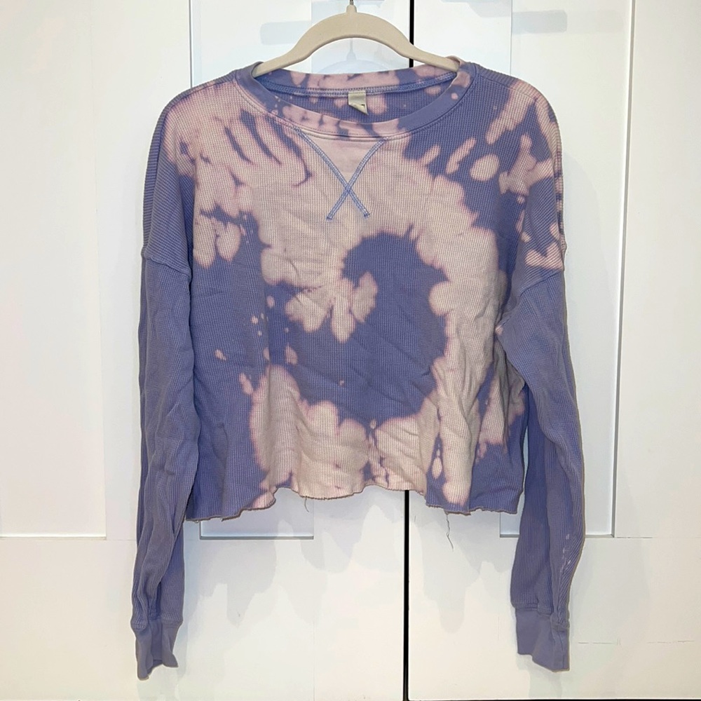 Long Sleeve Cropped Waffle Shirt
